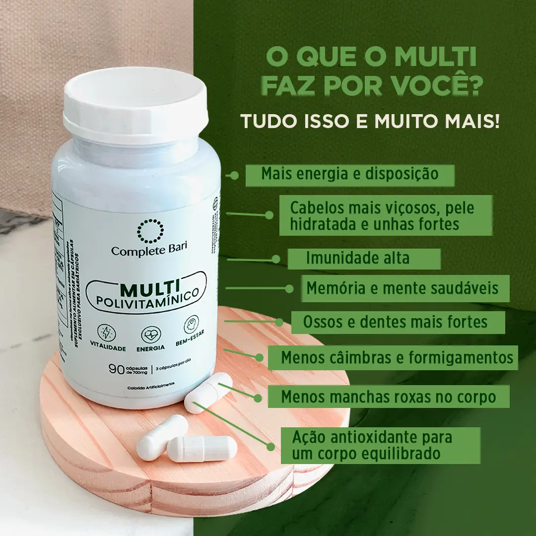 Polivitamínico Com 23 Nutrientes 90Caps De Máxima Absorção/Sem Sabor | Complete Bari* - 1