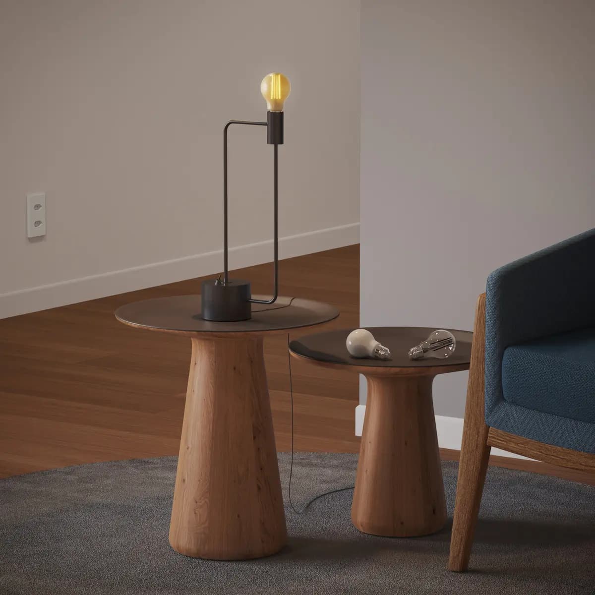 Luminária De Mesa Aramis C/entrada Usb 1xe27 Bivolt - Avant Preta - 4