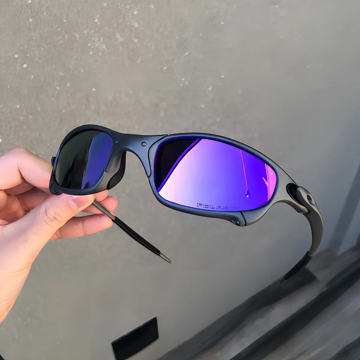 Óculos Juliet Metal Ferro Lupa Mandrak 24k Mc Top Lente Roxo Cor Da Armação Grafite - 1