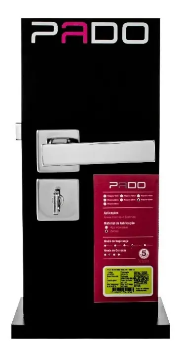 Fechadura Zm Quadra Banheiro Roseta Cromado Pado 55mm - 3