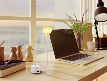 Luminária De Mesa Aramis C/entrada Usb 1xe27 Bivolt - Avant Branca - 2