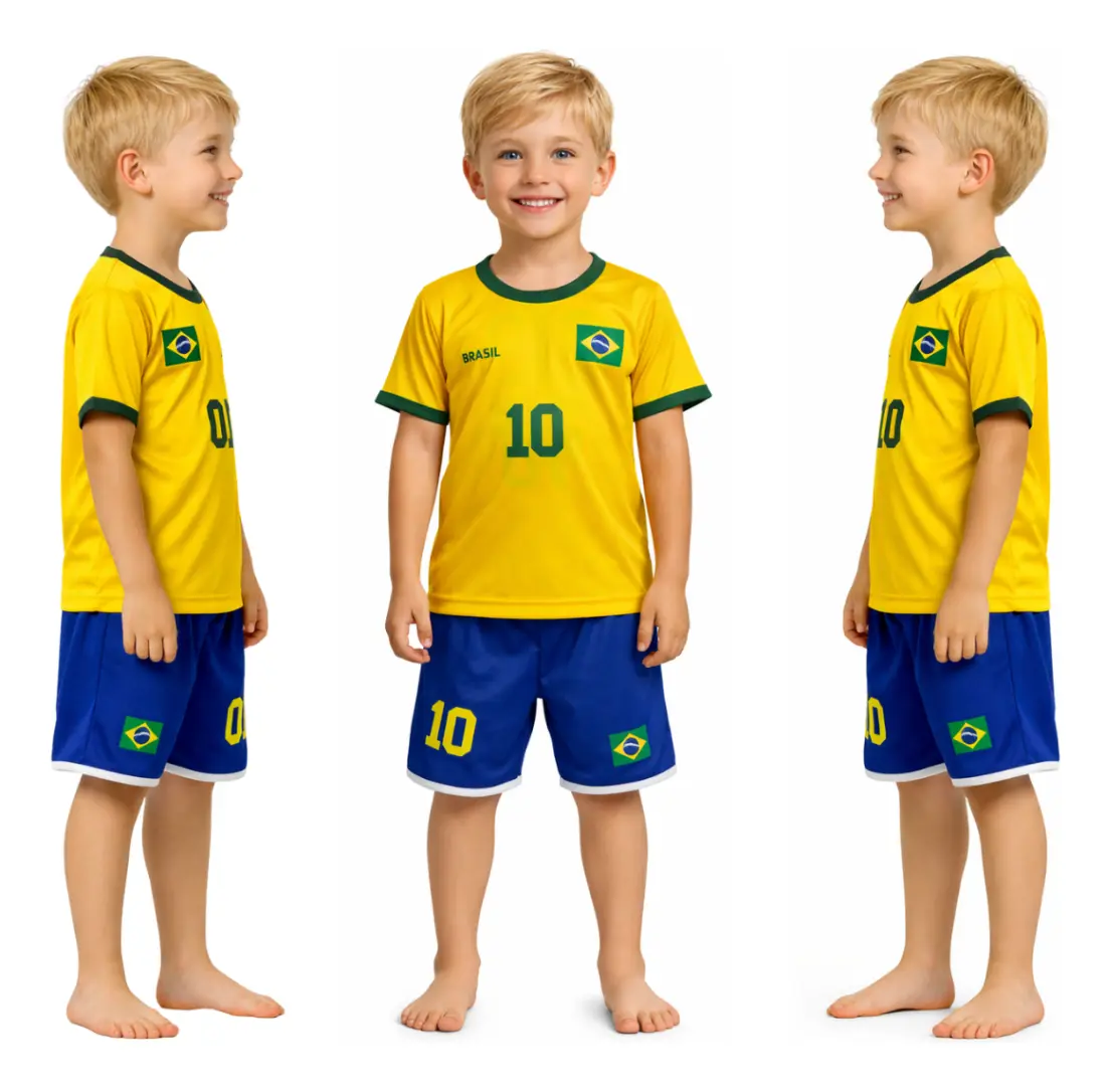 Conjunto 2Pç Do Brasil Infantil Premium Dryfit Premiun Futebol Seleção / TAM 4 - 1