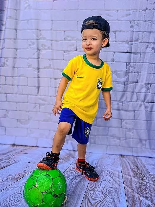 Conjunto 2Pç Do Brasil Infantil Premium Dryfit Premiun Futebol Seleção / TAM 4 - 2