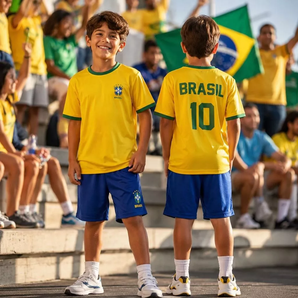 Conjunto 2Pç Do Brasil Infantil Premium Dryfit Premiun Futebol Seleção Camisa 10 / TAM 8 - 4