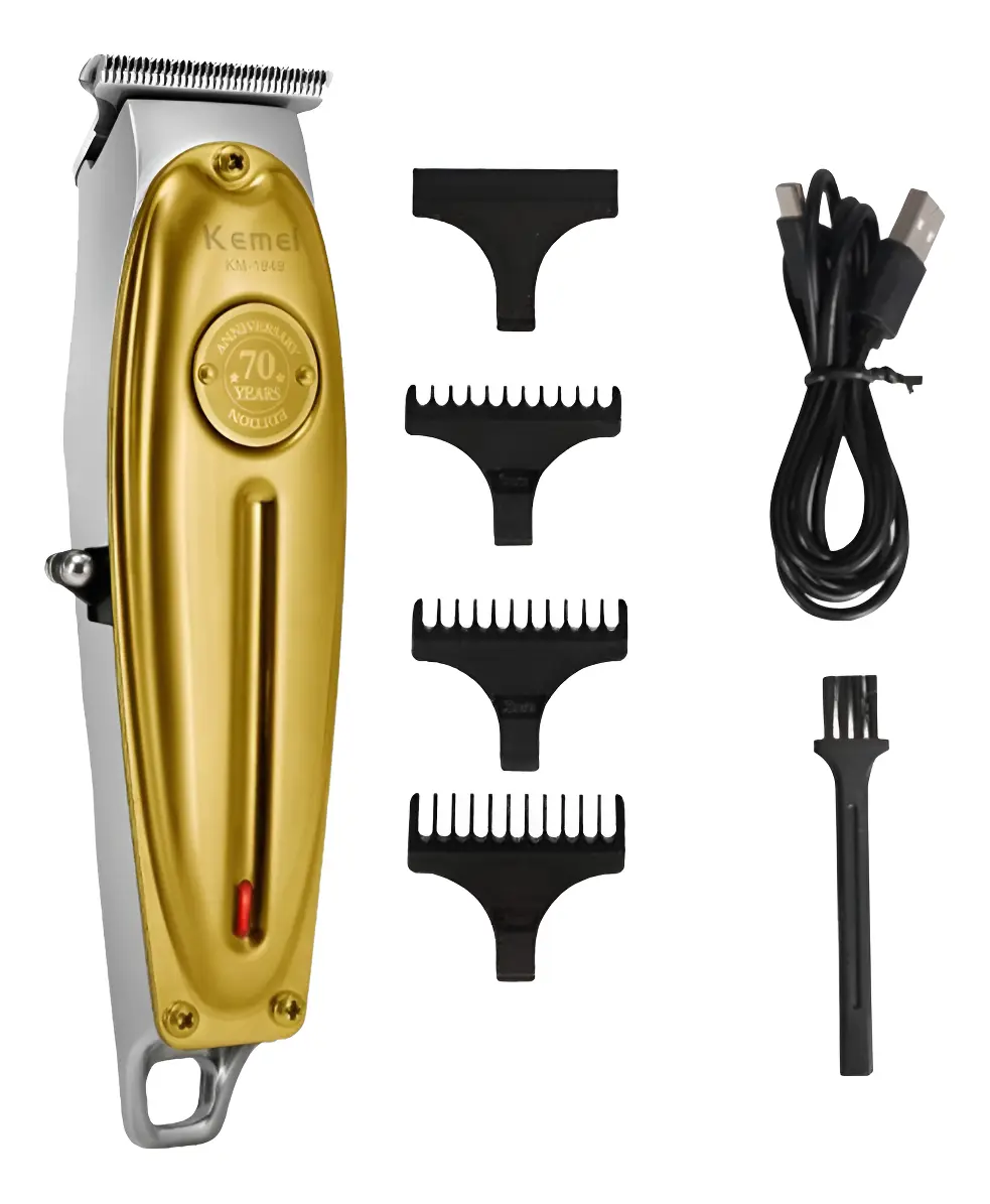 Cortador de Cabelo Kemei KM-1949 Sem Fio Bateria Recarregável Cor Dourado - 2