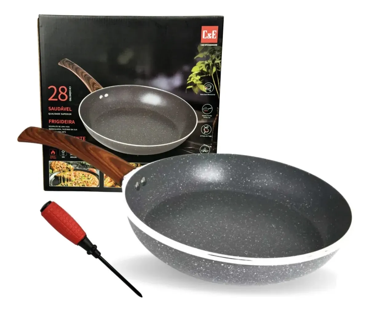 Frigideira Em Alumínio Fundido 28cm Indução Fogão A Gás - 1