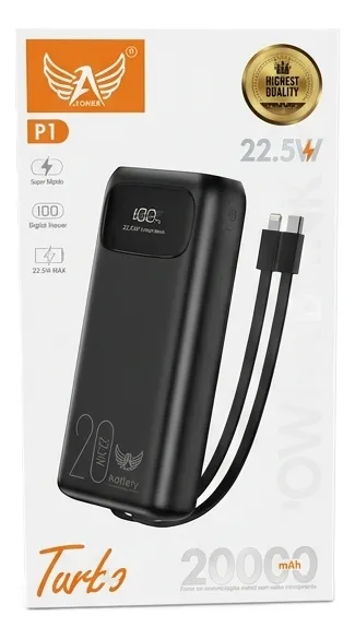 Power Bank Carregador Portatil 20000 Mah Carga Rápida Atomex - 1