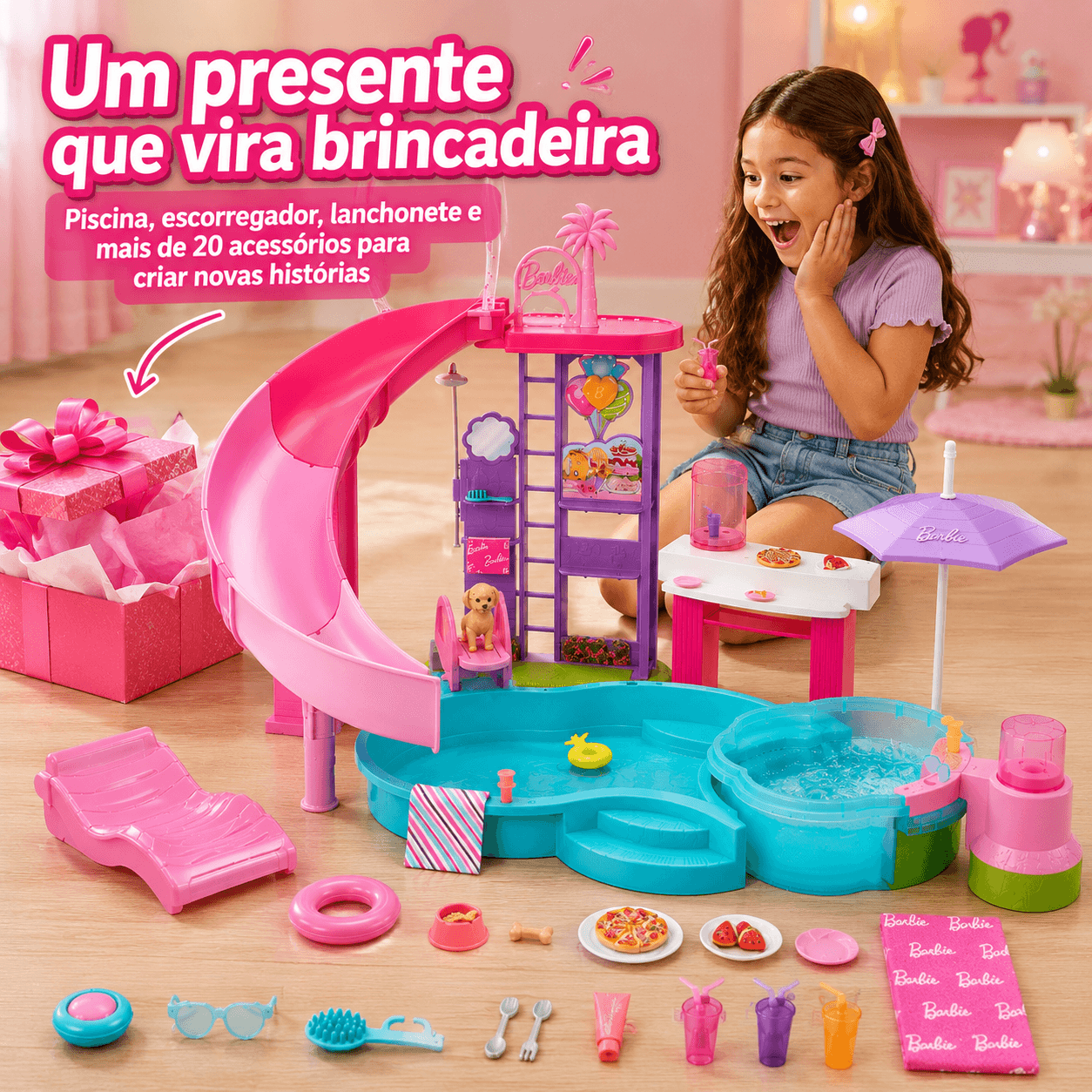 Barbie Piscina dos Sonhos Mattel JFP01 Com Acessórios - 2