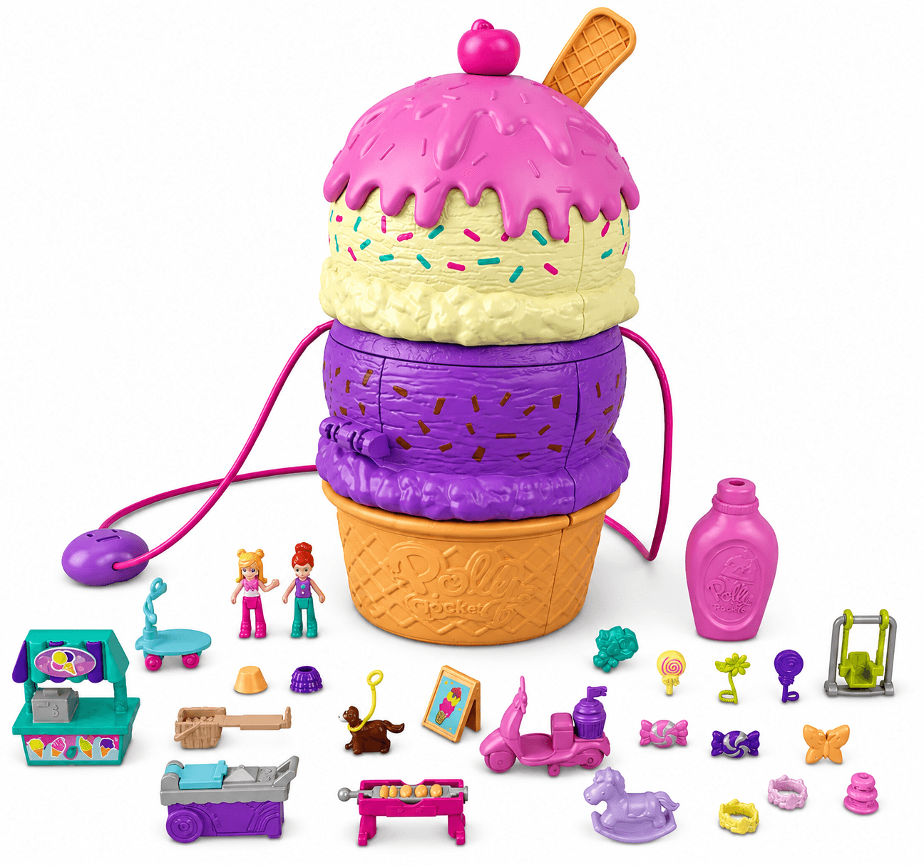 Polly Pocket Parque Surpresa Sorvete Mattel HFR00 - 3