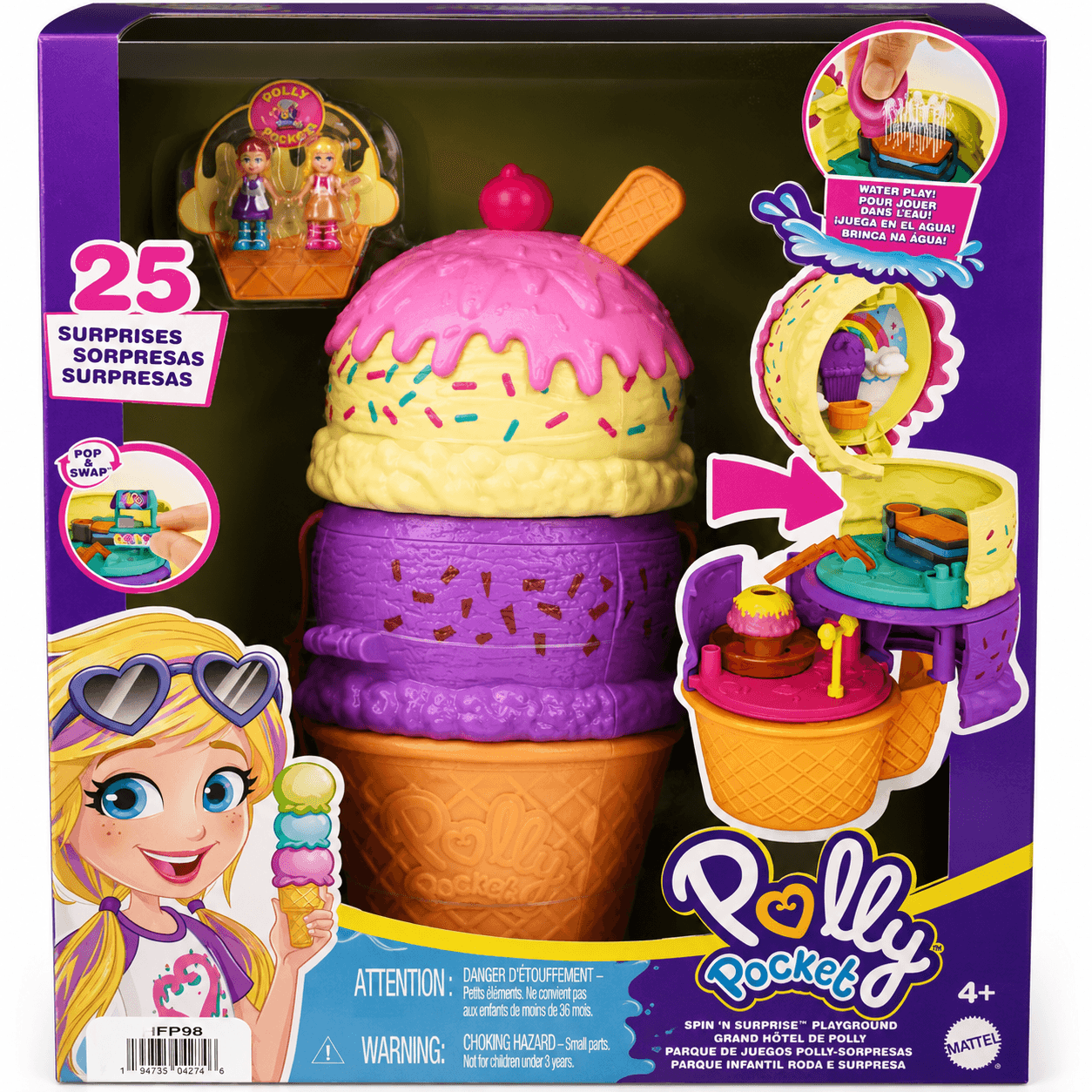 Polly Pocket Parque Surpresa Sorvete Mattel HFR00 - 4