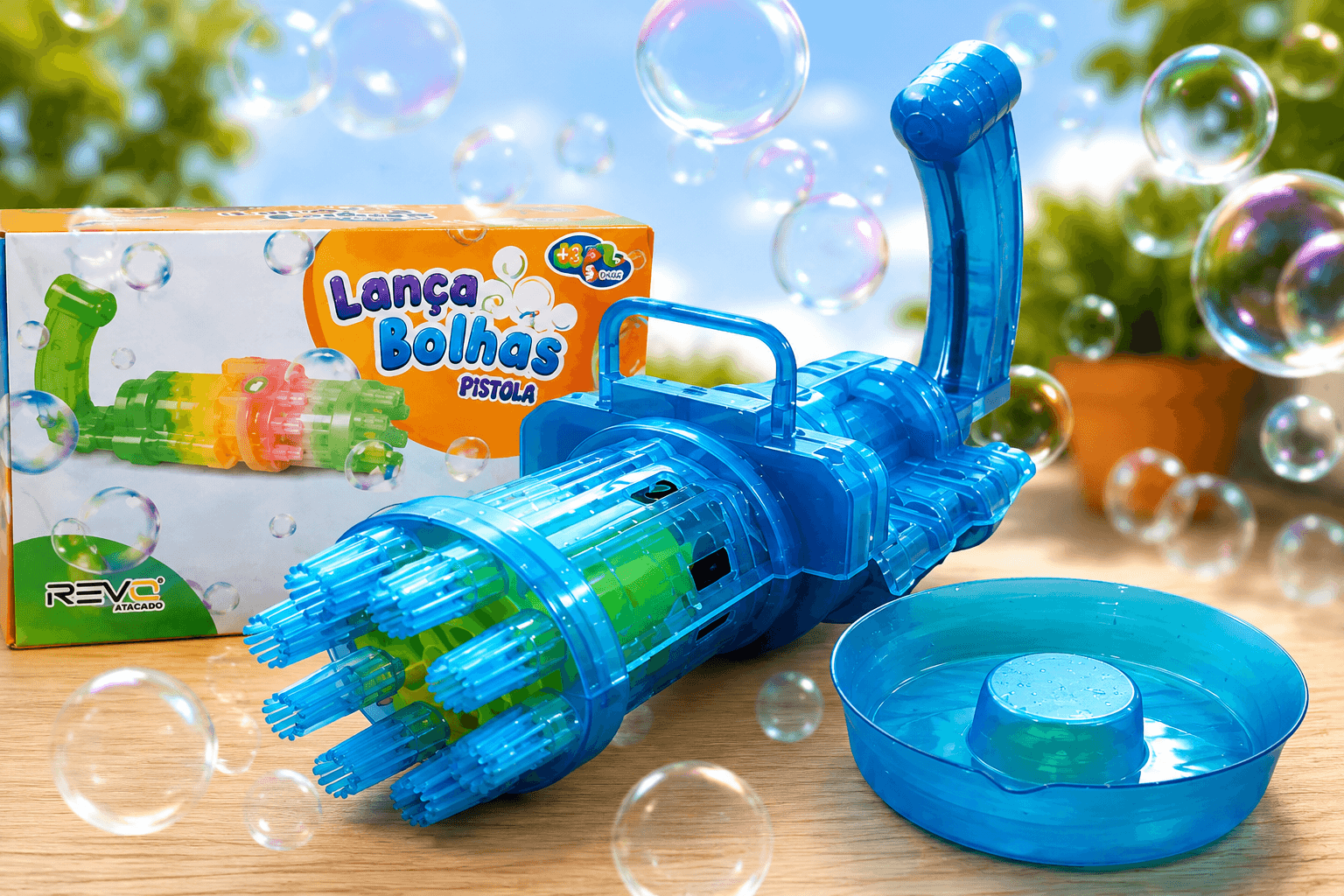 Pistola Lança Bolhas de Sabão com Luz e Som - 2
