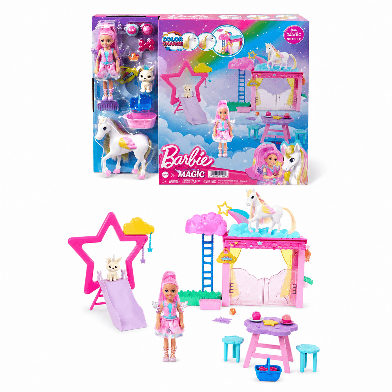 Barbie Chelsea Um Toque de Magia e Pégaso Mattel HNT67 - 1