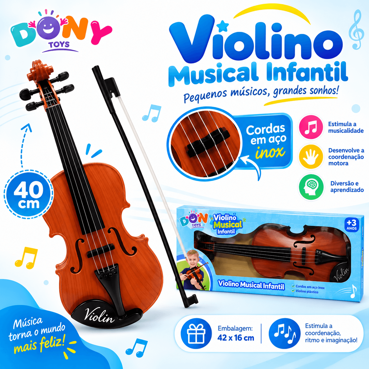 Violino Musical Infantil 42cm Dony Toys 16109 - 4