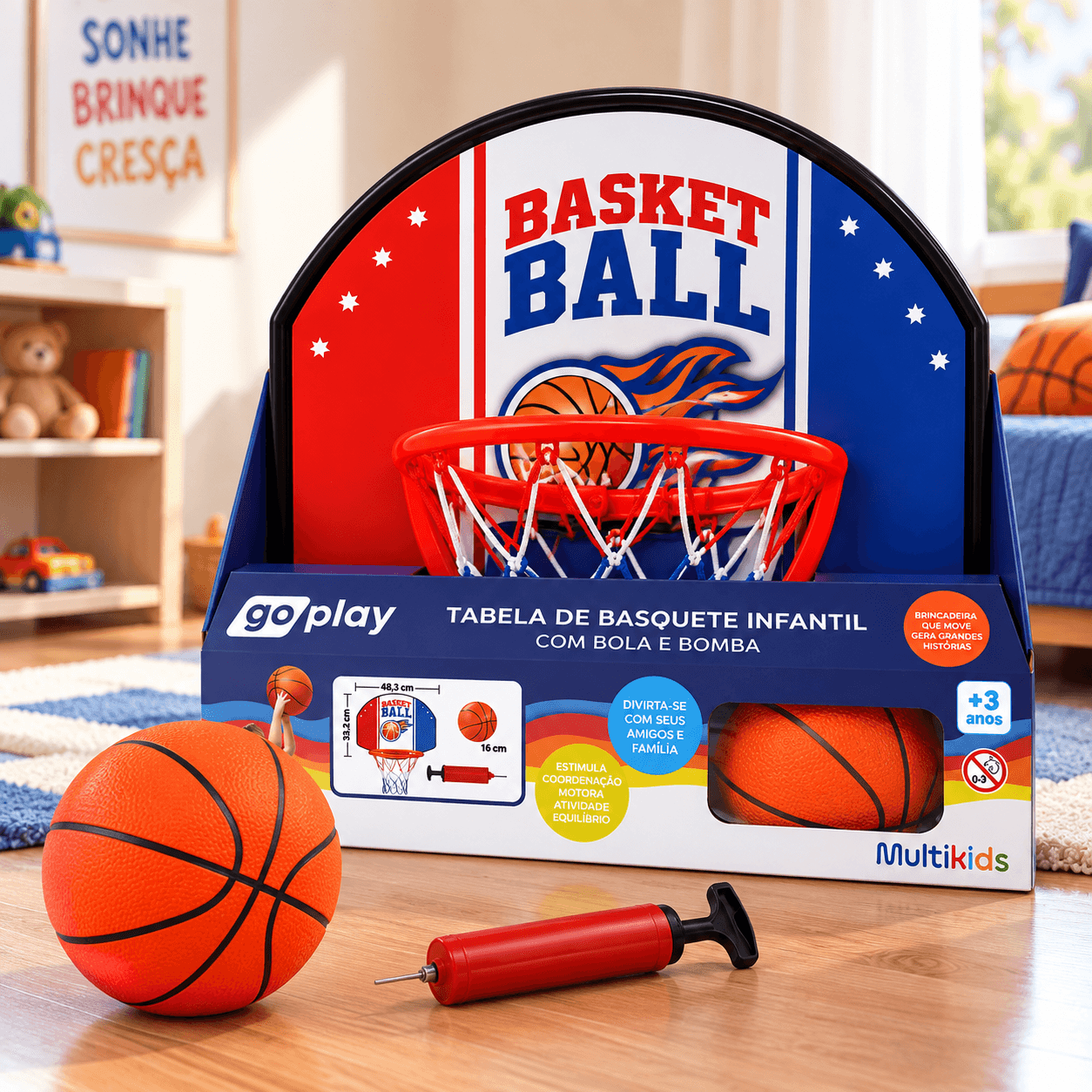 Tabela Basquete Multikids Go Play BR2323 com Bola - 2