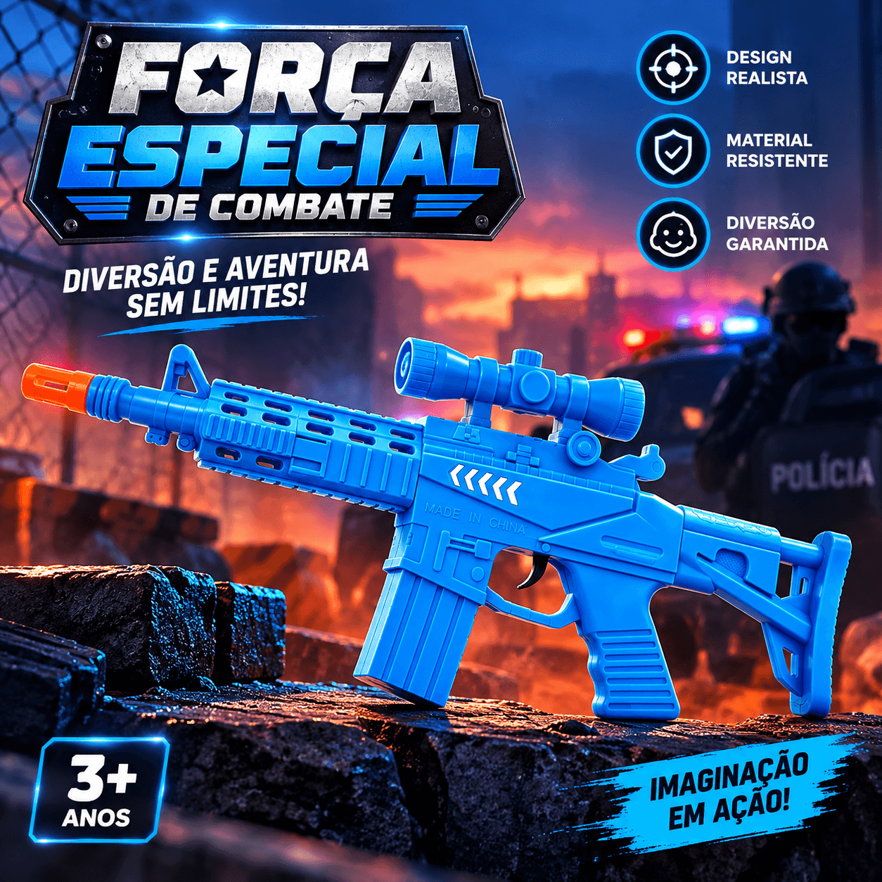 Rifle Forças Especiais com Som Etitoys QB-245 - 3