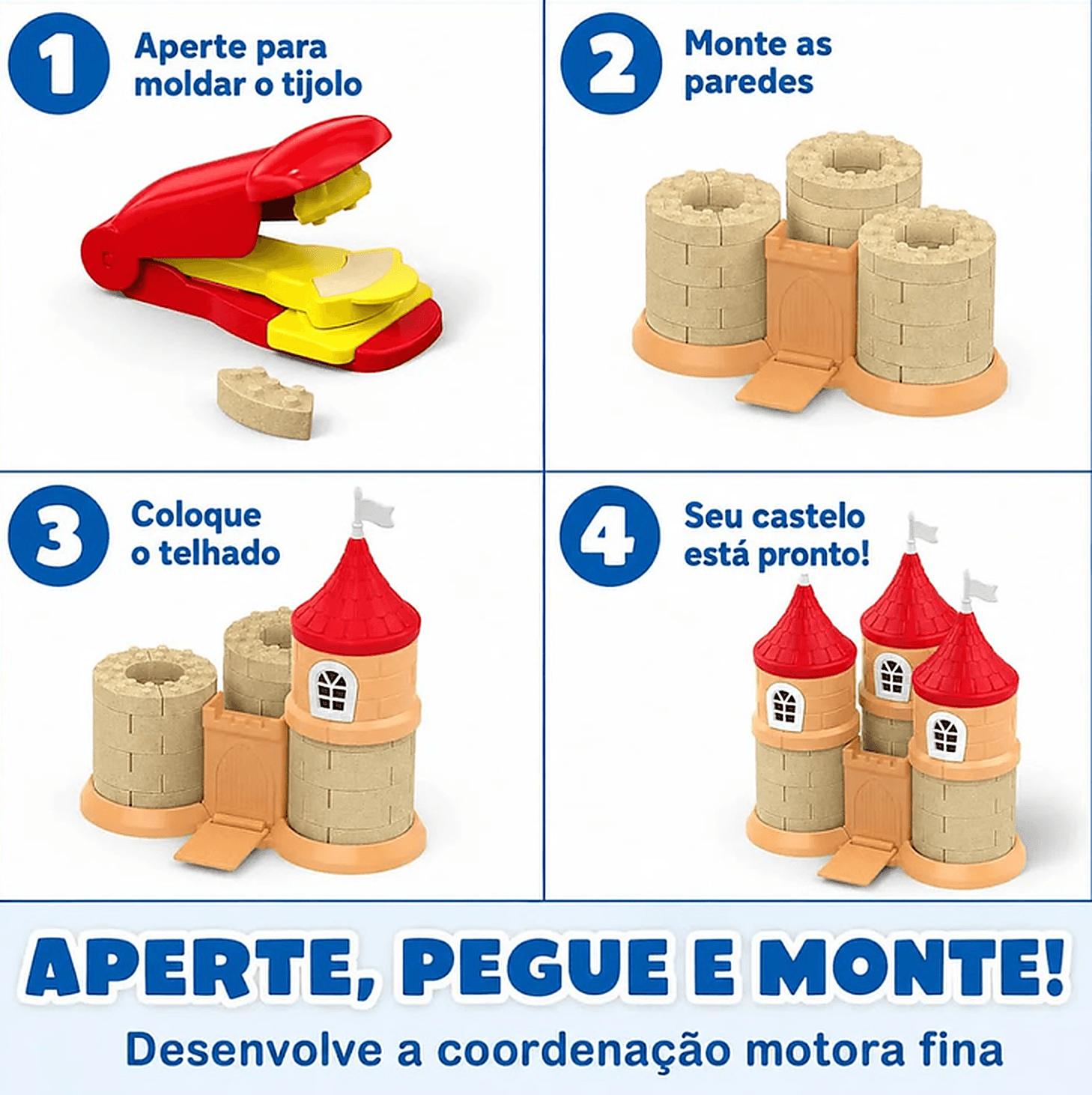 Areia Mágica Kreato Castelo 18 Acessórios Multikids - 2