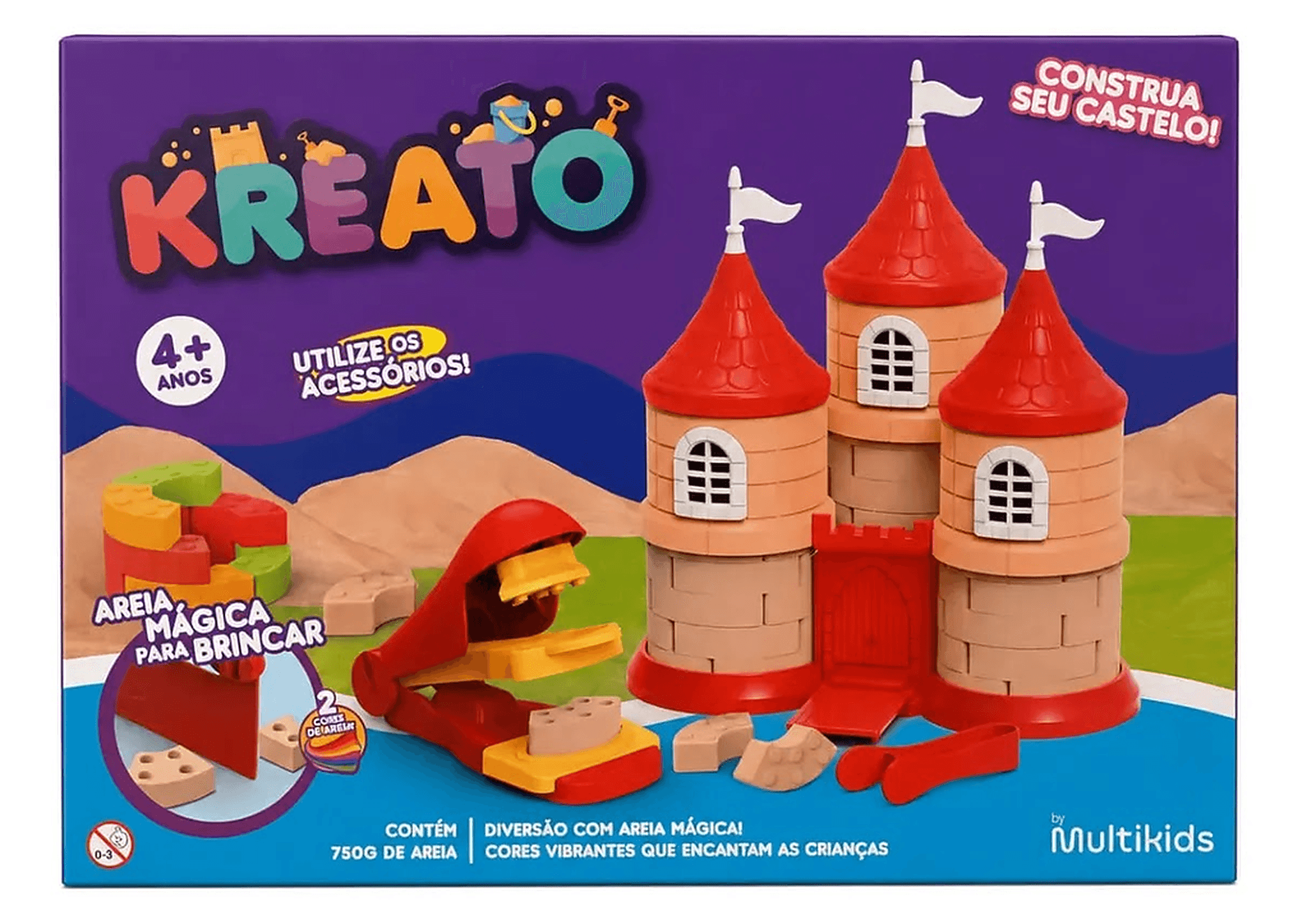 Areia Mágica Kreato Castelo 18 Acessórios Multikids - 5