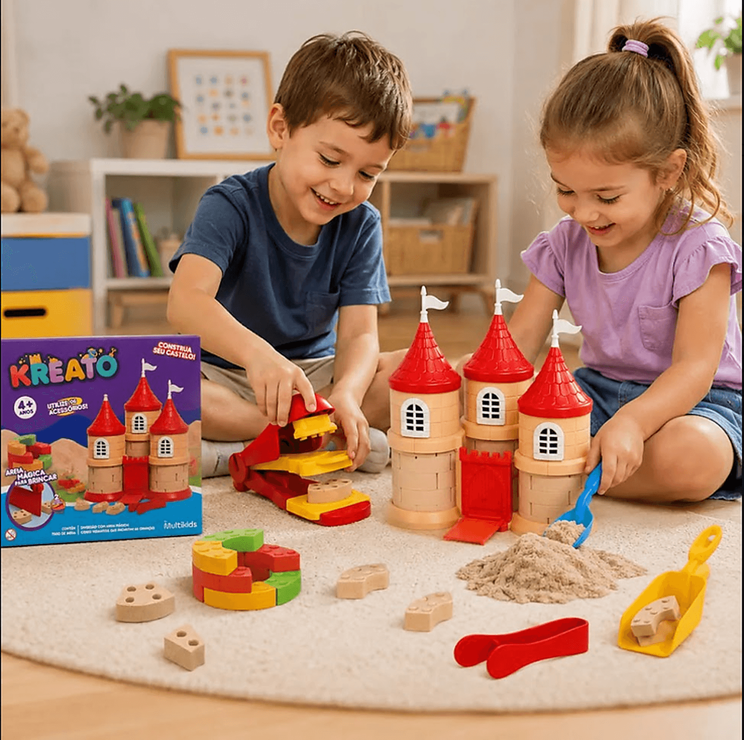 Areia Mágica Kreato Castelo 18 Acessórios Multikids - 8