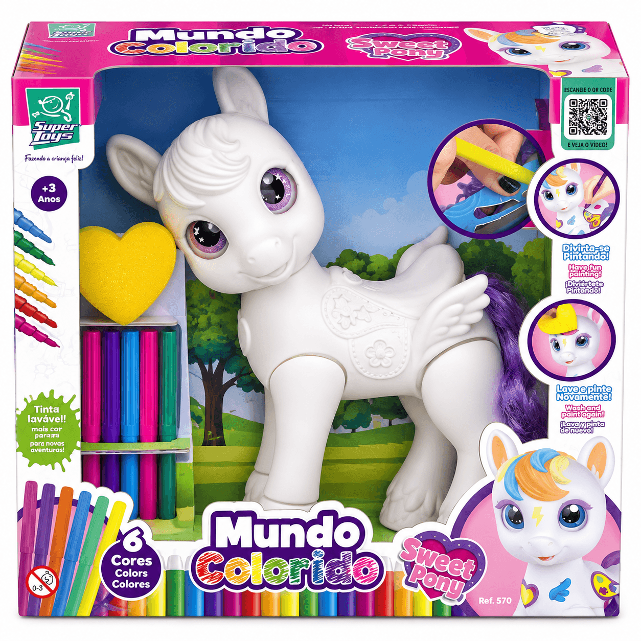Pônei para Pintar Mundo Colorido Sweet Poney Super Toys - 2