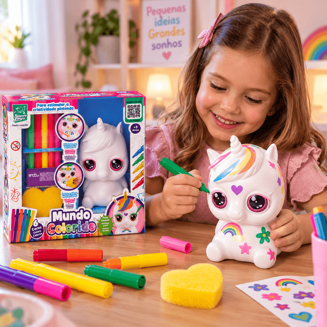Unicórnio para Pintar Mundo Colorido Super Toys 567 - 1