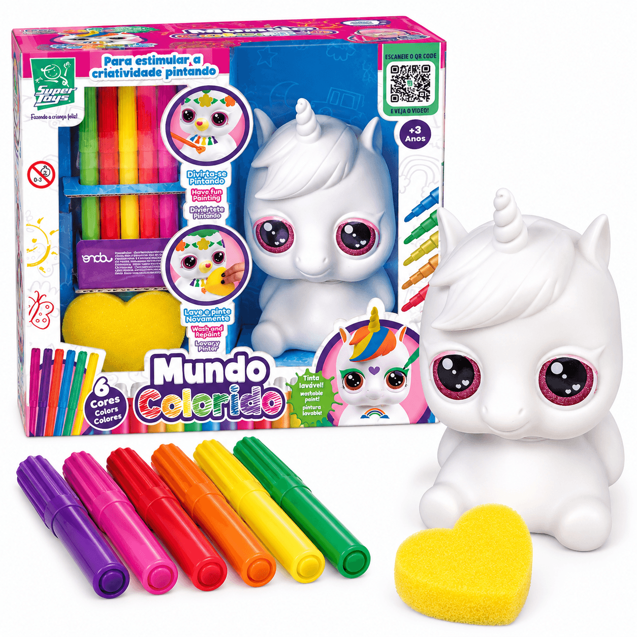 Unicórnio para Pintar Mundo Colorido Super Toys 567 - 3