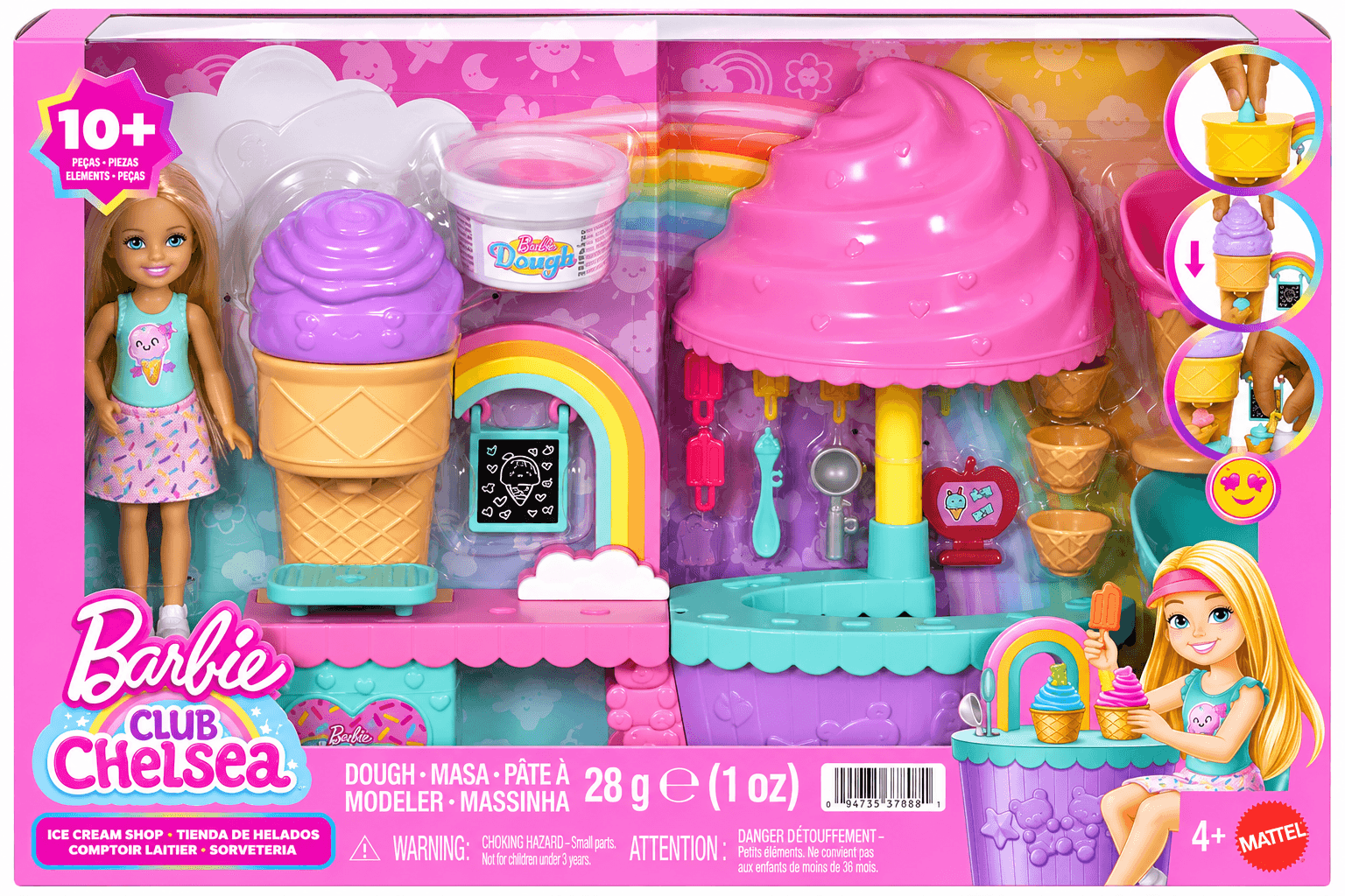 Playset Barbie Chelsea Sorveteria com Massinha JMJ42 - 2