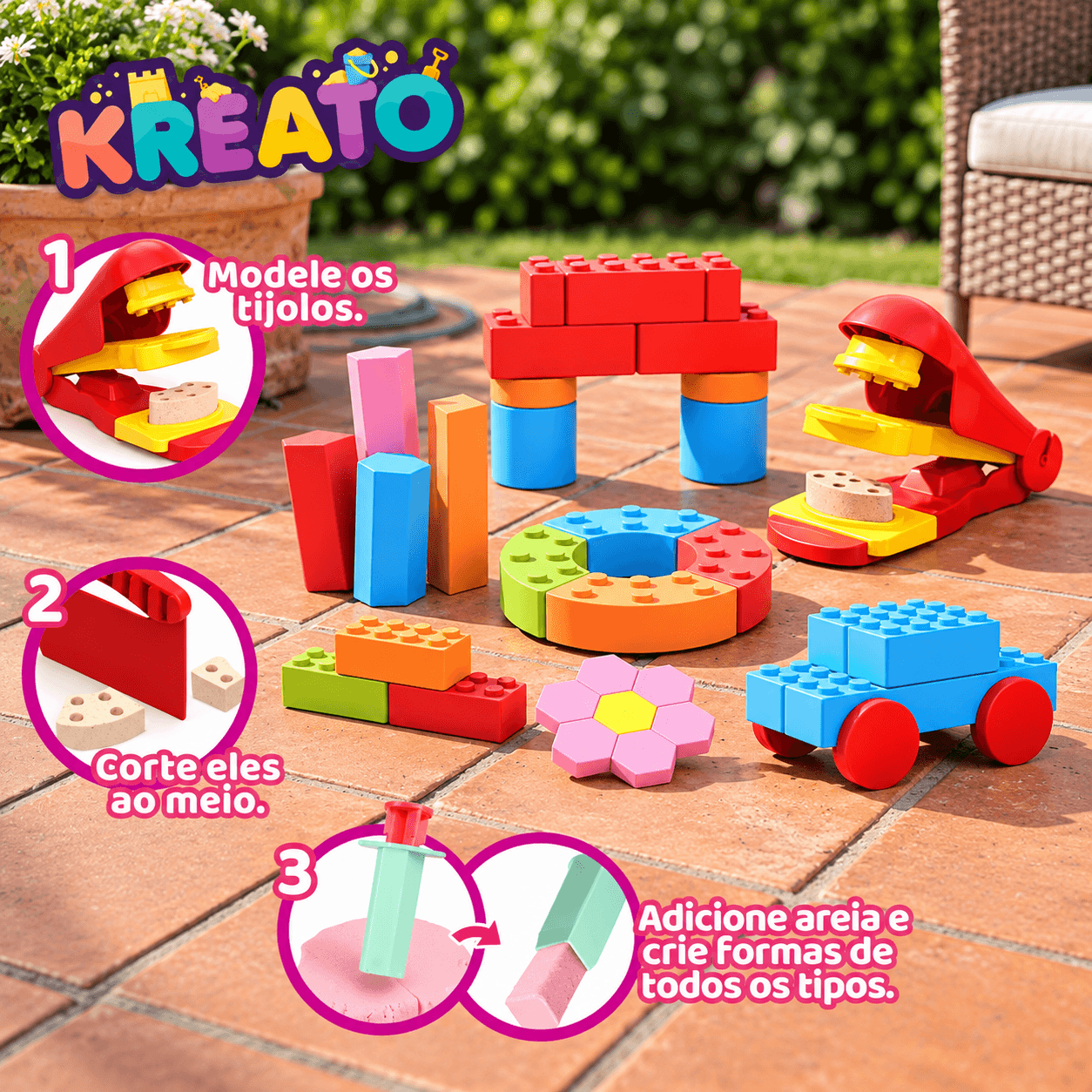 Areia Moldável 3D Kreato 500g Multikids - 1