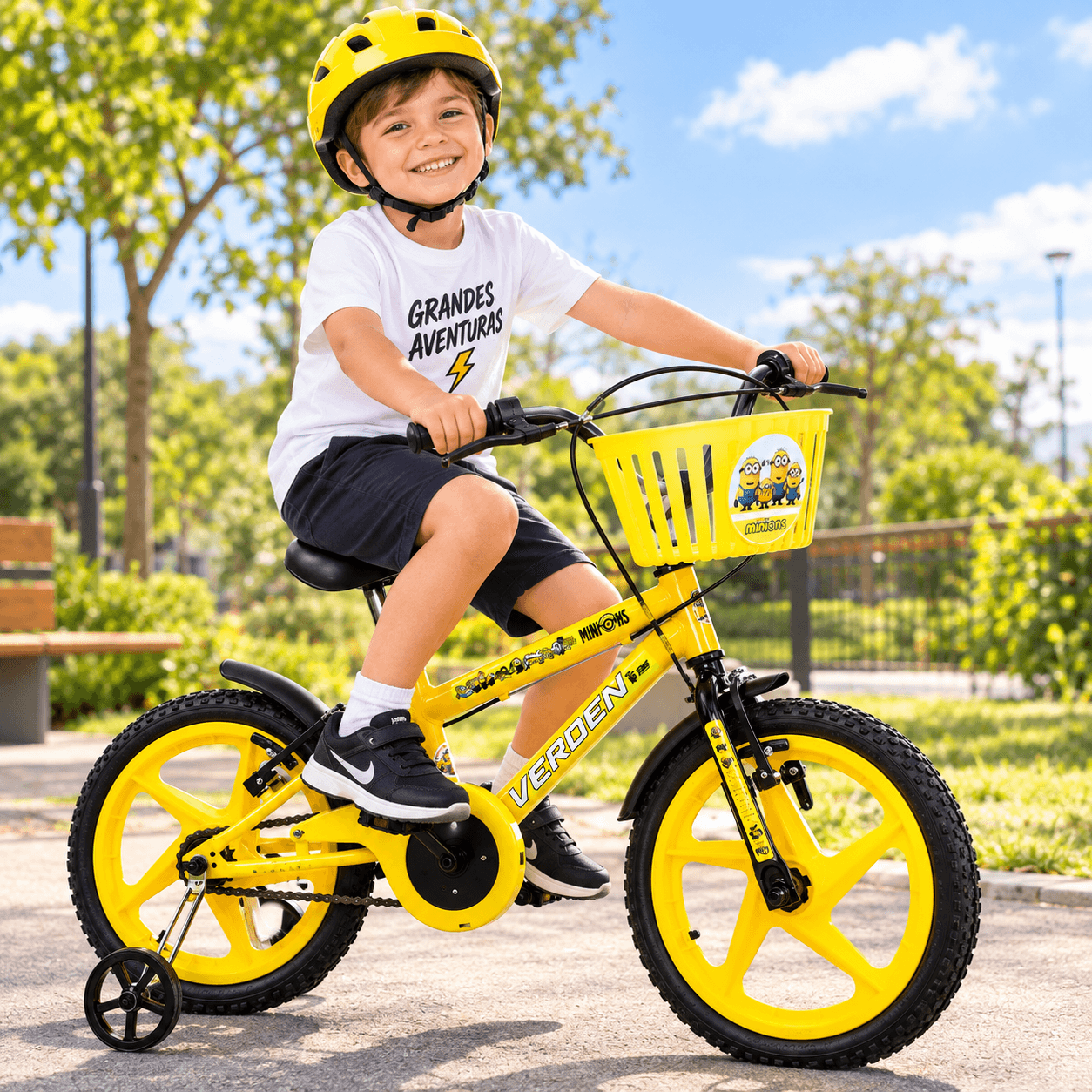 Bicicleta Infantil Minions Aro 16 Verden 10589 - 1