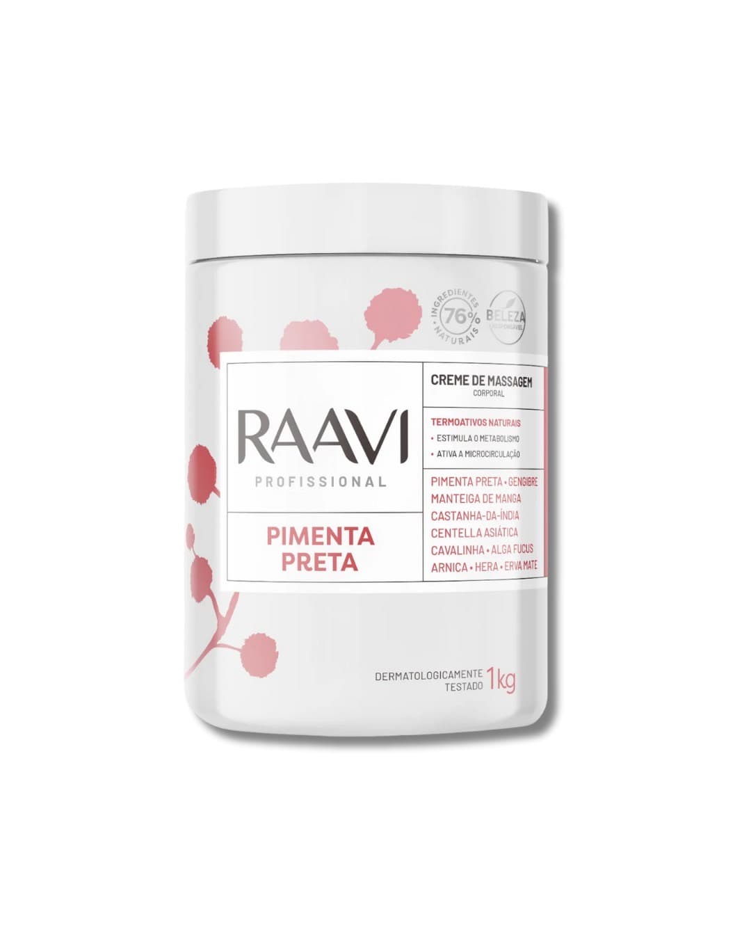 Creme de Massagem Pimenta Preta 1kg Raavi - 1