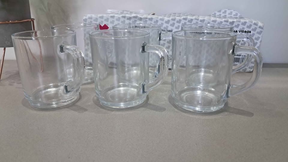 Jogo De 3 Canecas De Café Chá 250ml Caneca De Vidro Lisa - 1