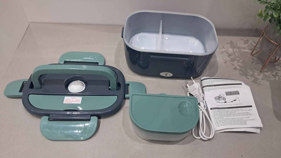 LunchBox Marmita Elétrica Portátil com Aquecimento, 1.5L, Aço Inoxidável, 110V/220V 40w Cor: Verde - 3