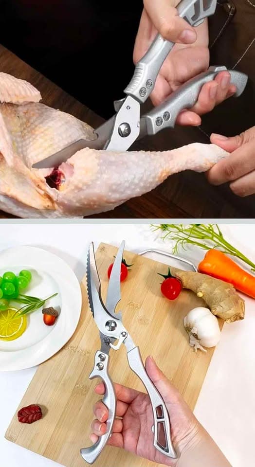 Tesoura Profissional de Cozinha Inox para Cortes Osso de Frango Legumes Carnes Aves - 3