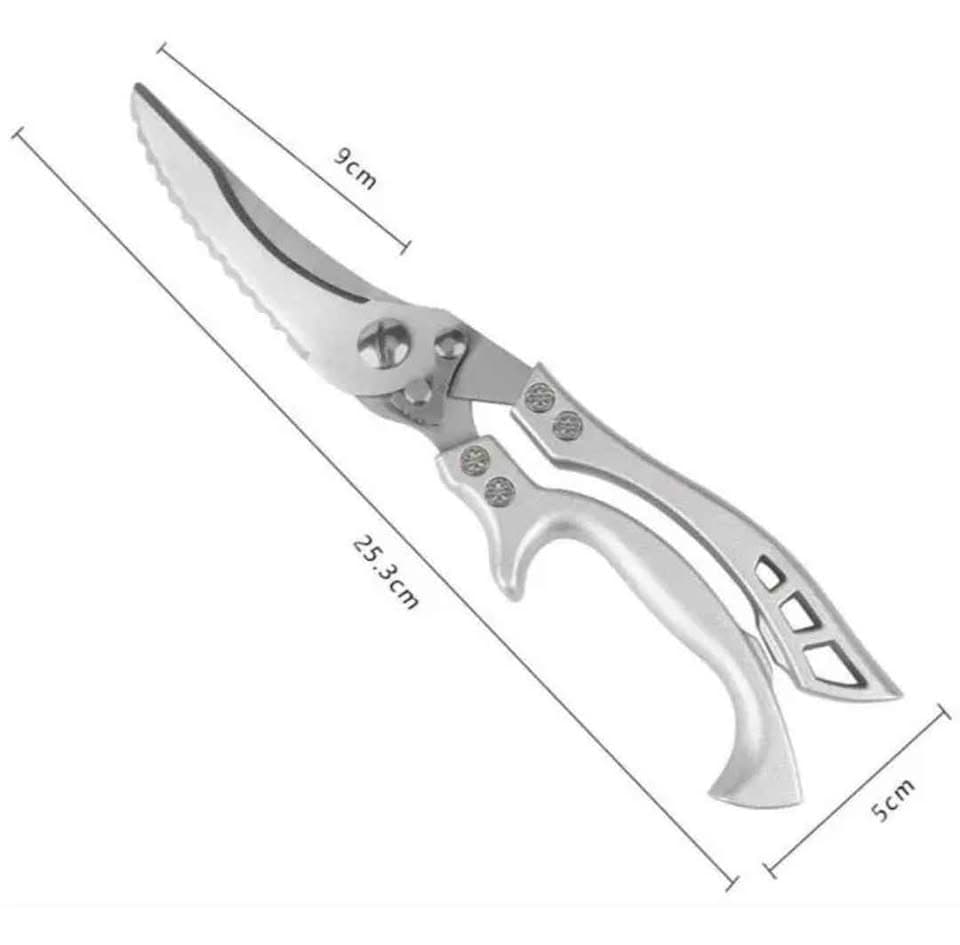 Tesoura Profissional de Cozinha Inox para Cortes Osso de Frango Legumes Carnes Aves - 4