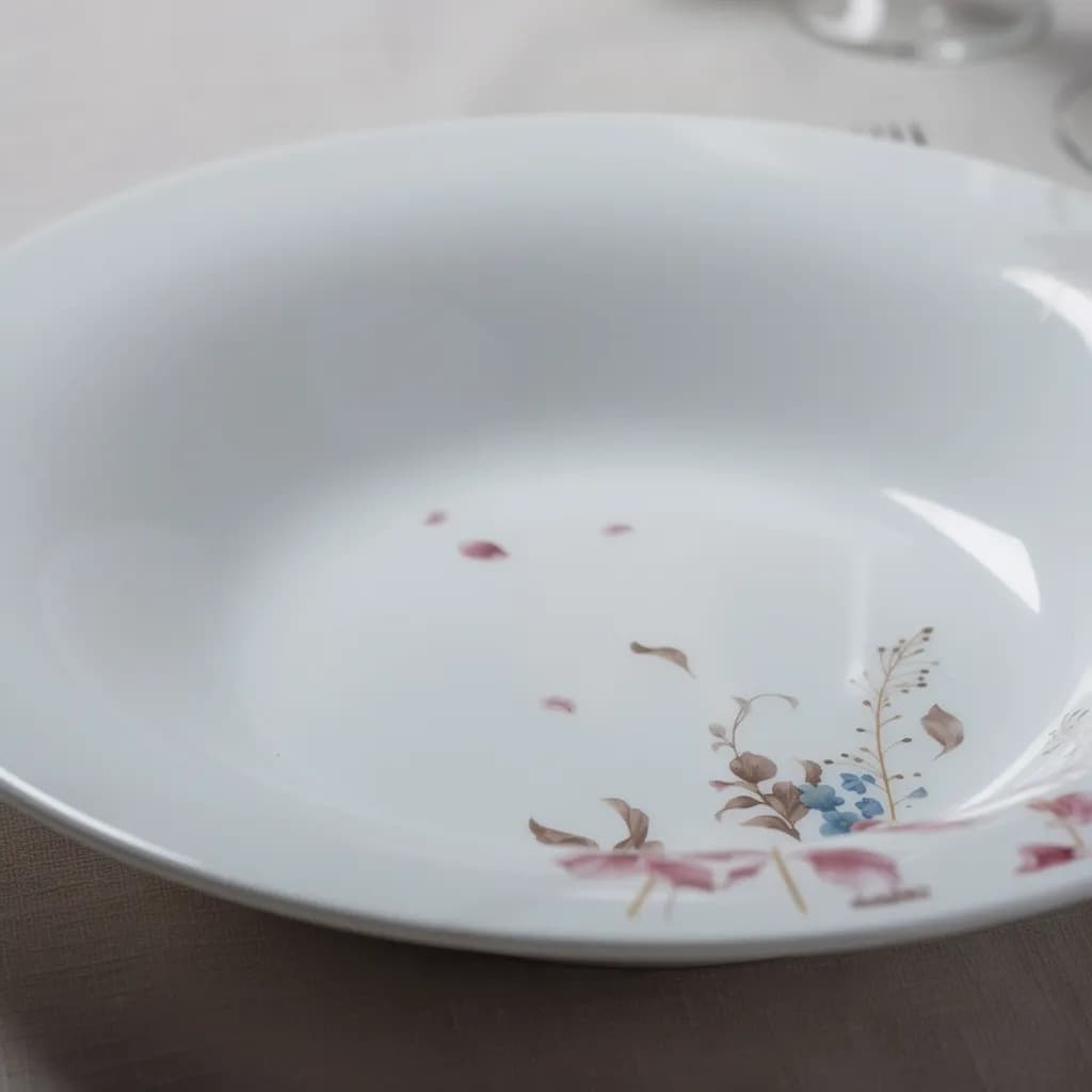 Jogo De Pratos 21 Peças Flowers Bord Em Vidro Opalino Flora Multicolorido Florido - 5