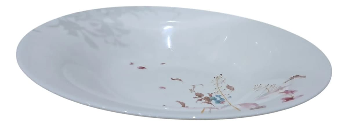 Jogo De Pratos 21 Peças Flowers Bord Em Vidro Opalino Flora Multicolorido Florido - 6