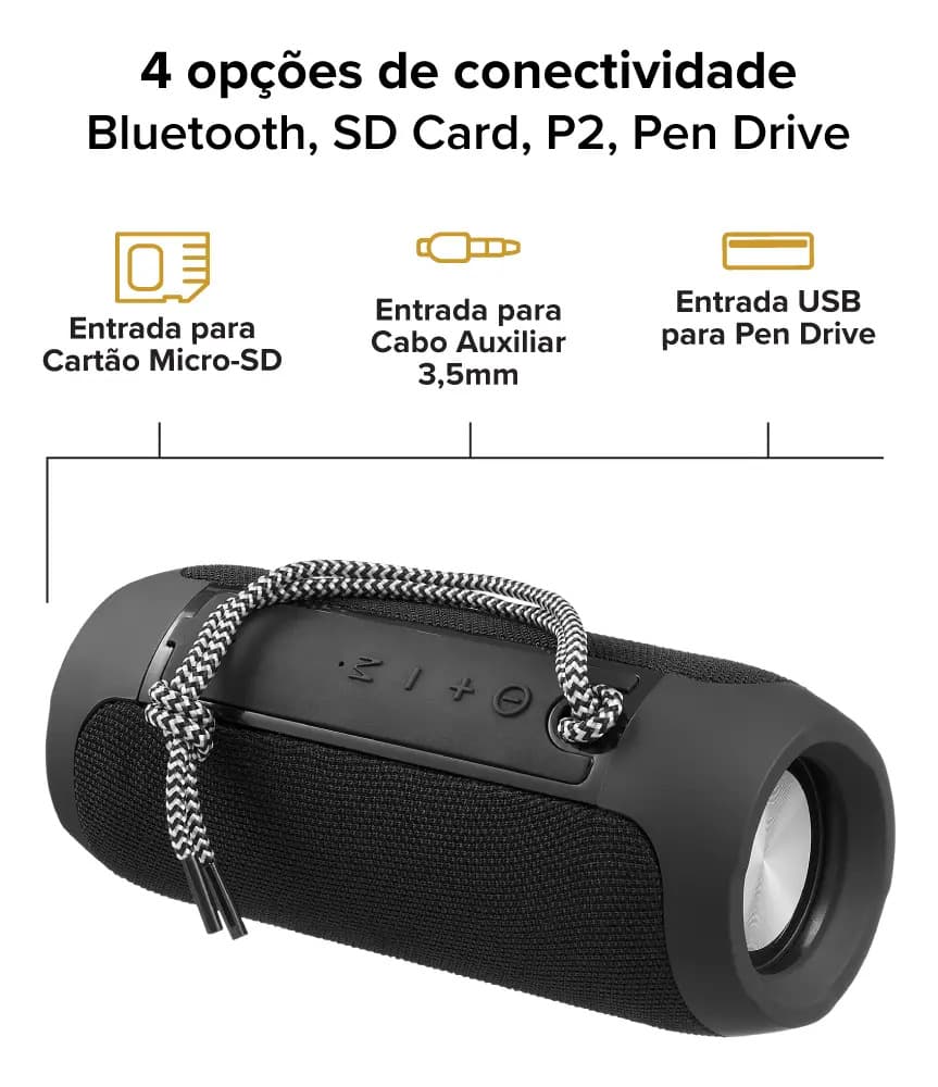 Caixa De Som Bluetooth I2go Essential Sound Go 10w Preto Preto 127/220v - 5