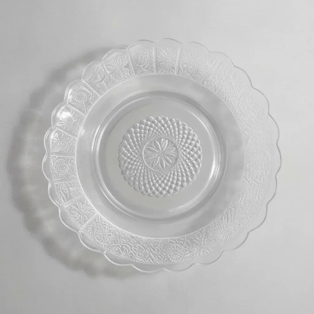 Jogo De Pratos Fundos 22cm Vidro Estrela Egípcio 6 Unidades Transparente Estrelar - 1