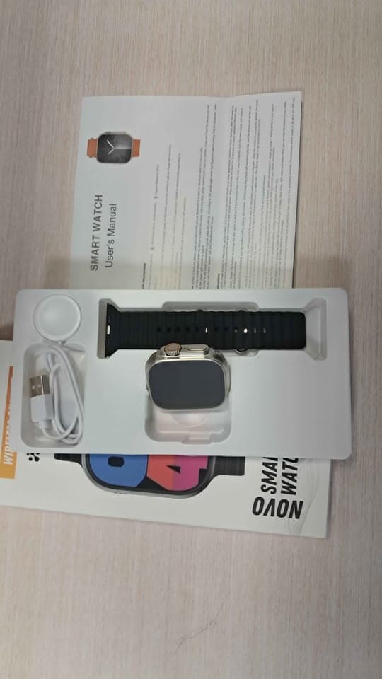 Smartwatch Iwo 16 tela 2.1 128mg Dourado Pulseira Preta - 4