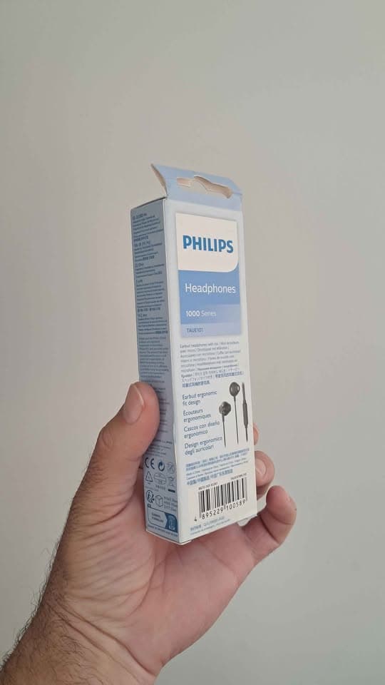 Fone Philips 1000 Series Com fio e alto-falante Intra auricular Preto - TAUE100BK/00 Original. - 2
