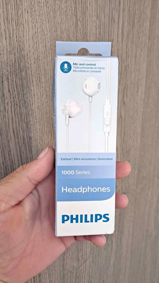 Fone Philips 1000 Series Com fio e alto-falante Intra auricular Branco- TAUE100BK/00 Original. - 1