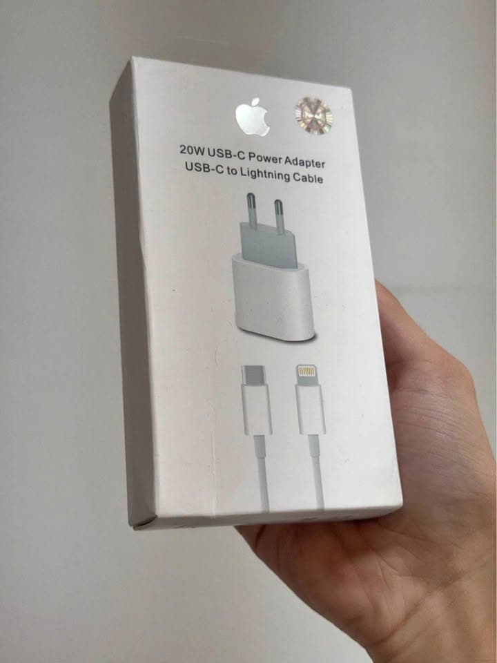 Fonte Carregador 20w Iphone, Cabo USB-C para Lightning - 1