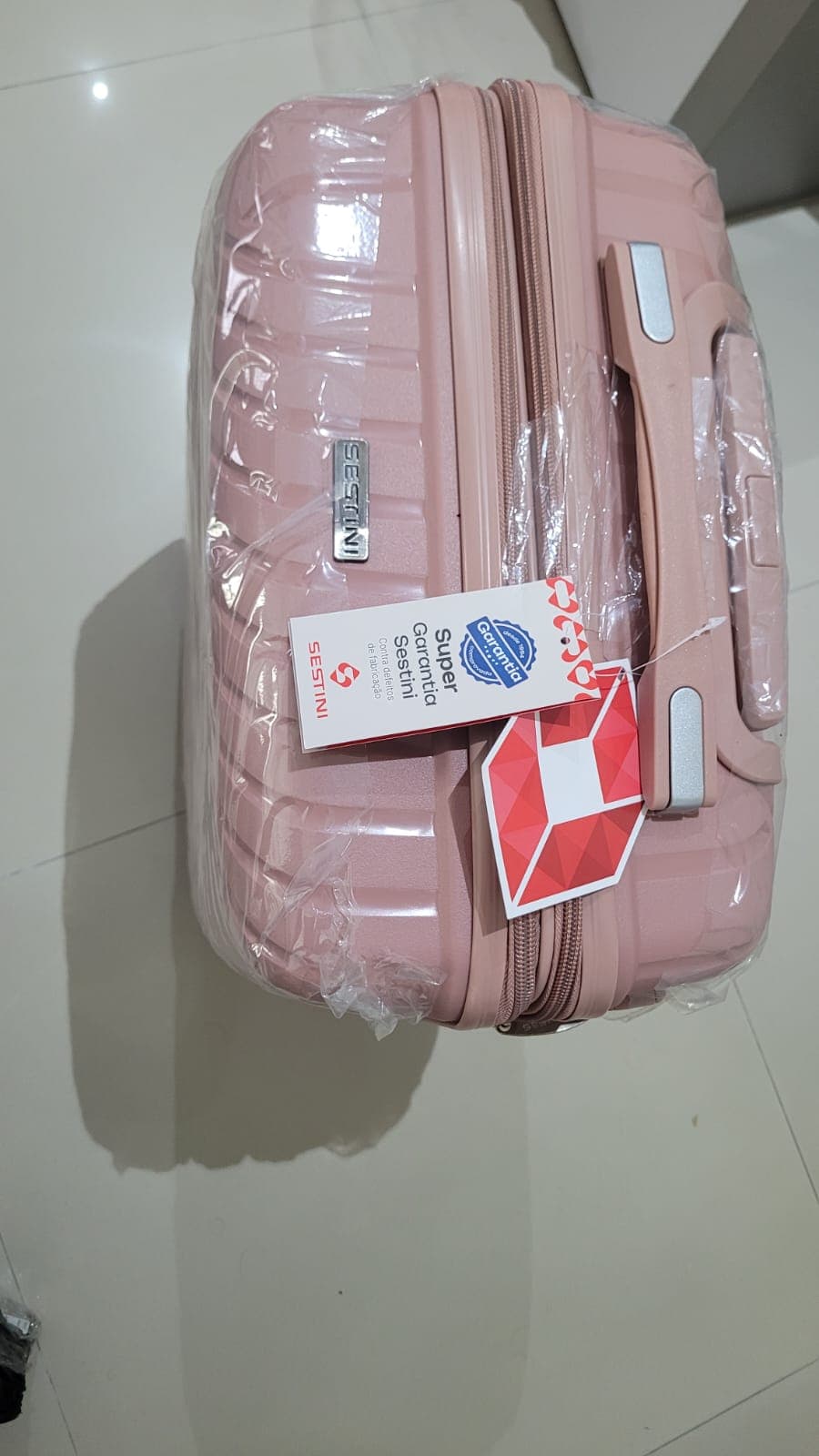 Mala de Viagem Bordo com Rodas 360° PP Max Nude rosa - Sestini - 3