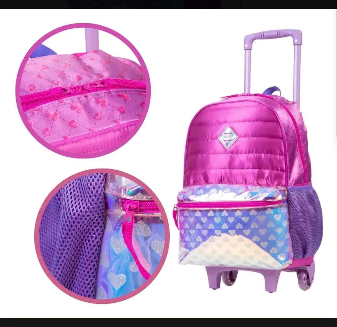 Mochila Grande com Rodinhas Com Alças Sestini Arco Íris Colorido - 1