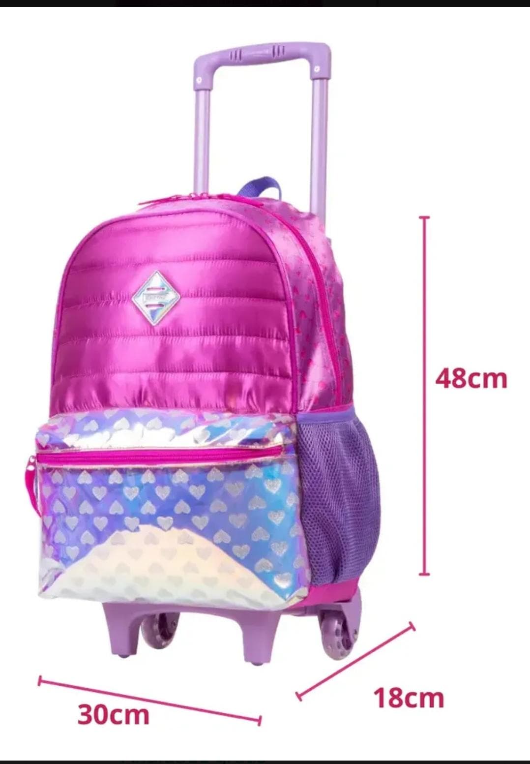 Mochila Grande com Rodinhas Com Alças Sestini Arco Íris Colorido - 2