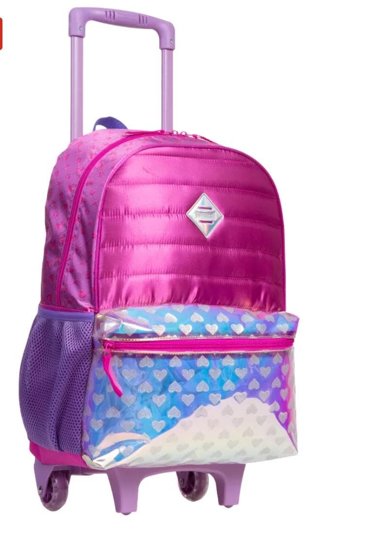 Mochila Grande com Rodinhas Com Alças Sestini Arco Íris Colorido - 3