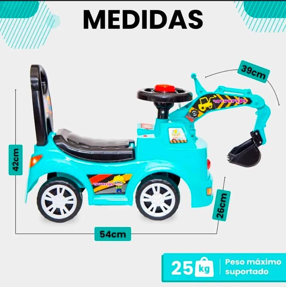 Escavadeira de Brinquedo Retroescavadeira Articulada Trator Infantil - ATENTU - 4