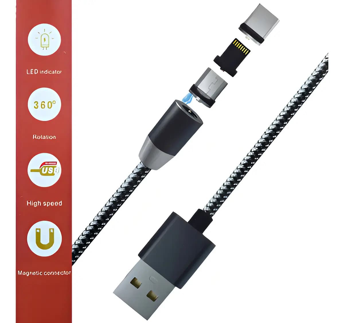 Kapbom Usb-a Tipo C/micro Usb/lightning Usb Preto - 4