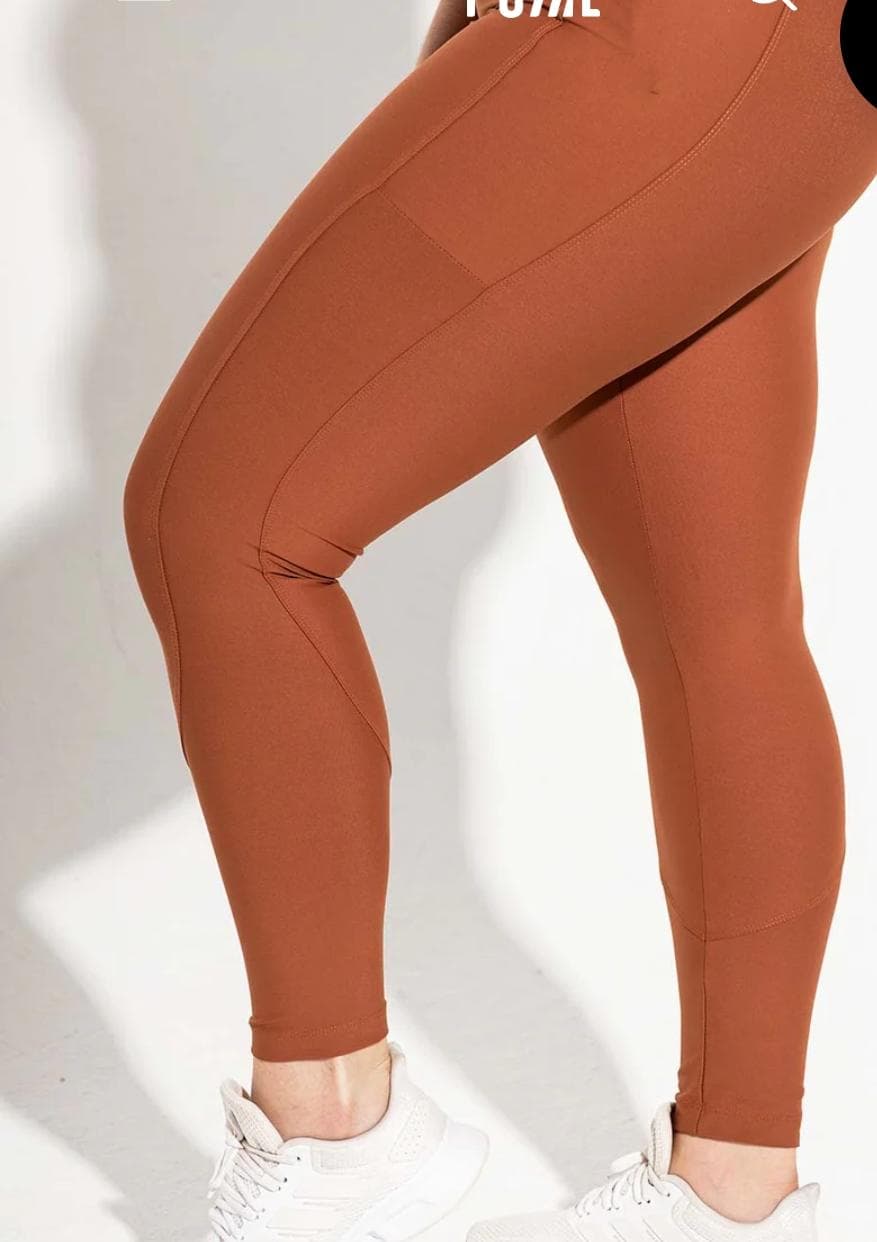 Legging lisa capuccino com bolsos Aura Marca Pozze Tam: G - 2