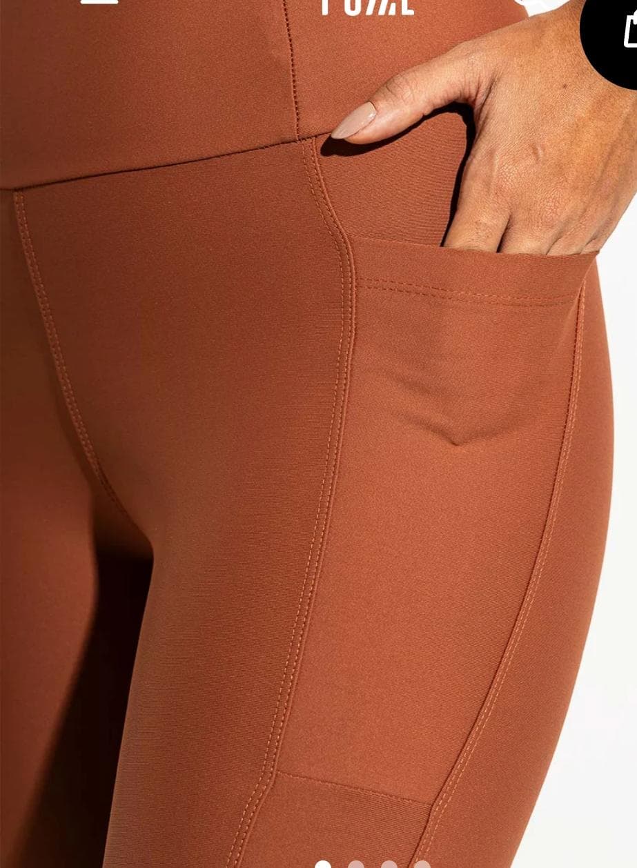 Legging lisa capuccino com bolsos Aura Marca Pozze Tam: G - 4