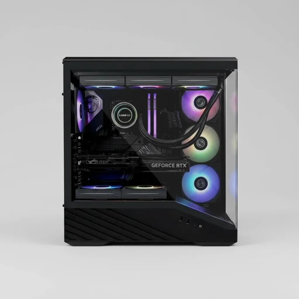 Gabinete Gamer Mid Tower Lian Li V100x Preto Vidro Temperado Preto - 1